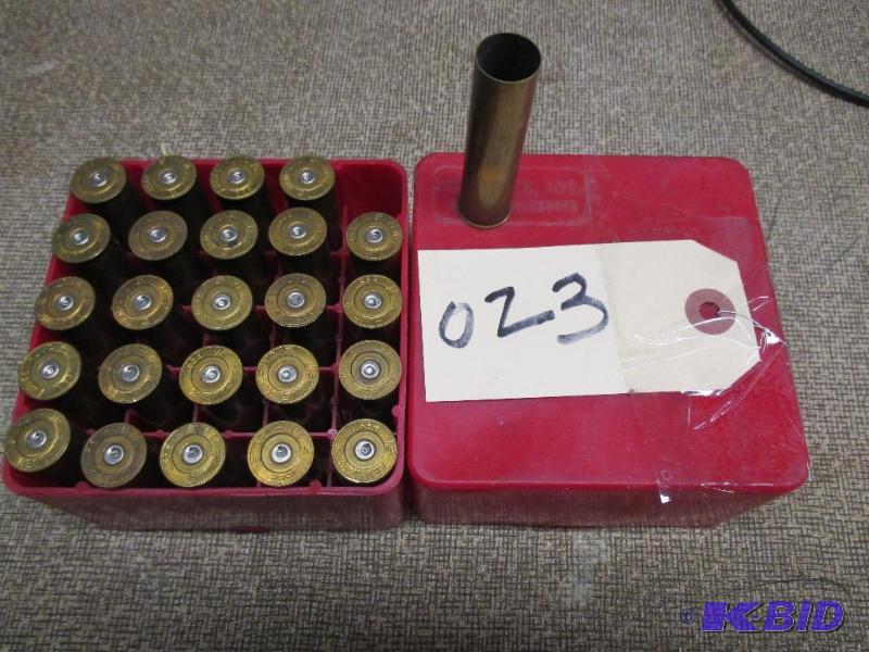 25 brass casings, head stamp says No. 28 UMC...