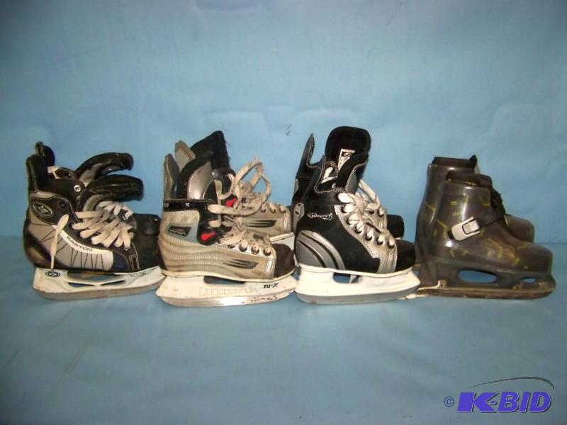 lot 35 image: (4 pair) Kids Hockey Skates