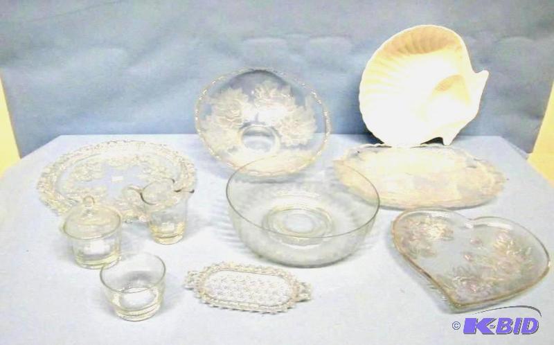 lot 56 image: Glass Bowls, Platters and Dishes  Plates