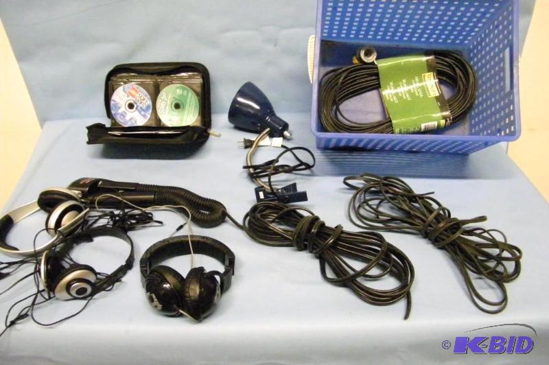 lot 78 image: Head Phones, Computer Games  CDs, Lights and Miscellaneous Wire