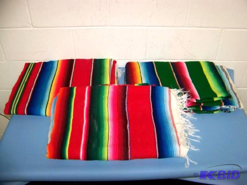 lot 99 image: (3) Colorful, Throw Blankets