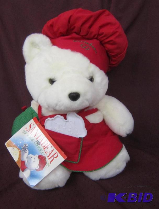 lot 537 image: Santa Bear Chef 1991 Complete with Book and Cookie Cutter, Hat and Apron Daytons