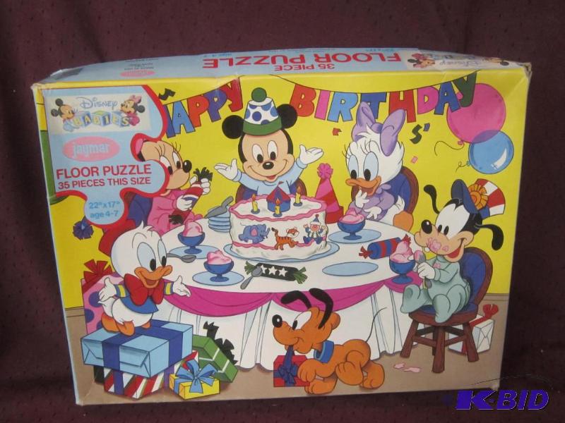 lot 598 image: Happy Birthday Floor Puzzle - Disney Babies 35 Pieces