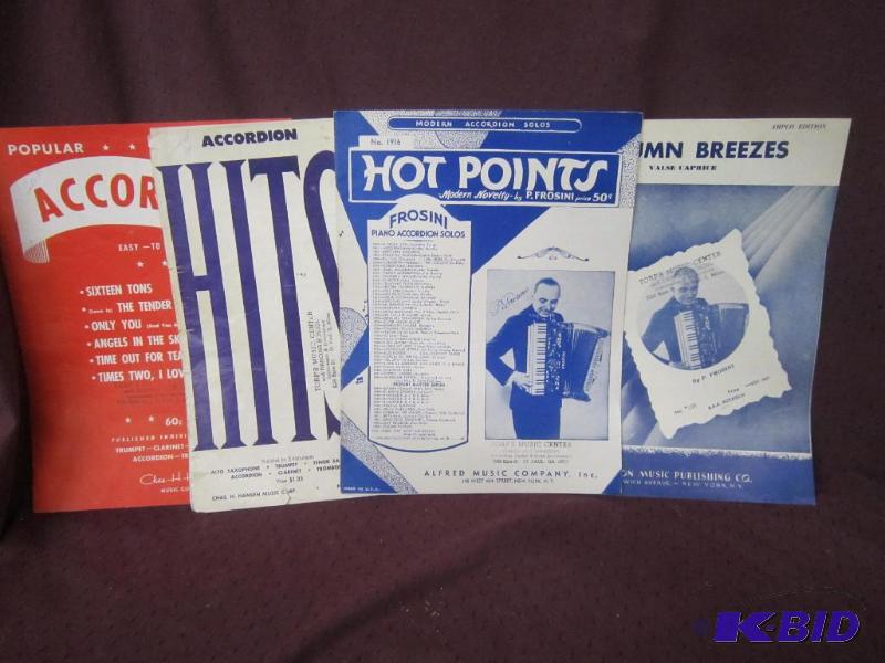 lot 605 image: Sheet Music - Hot Points, Autumn Breezes,Accordian Hits, Popular Accordian