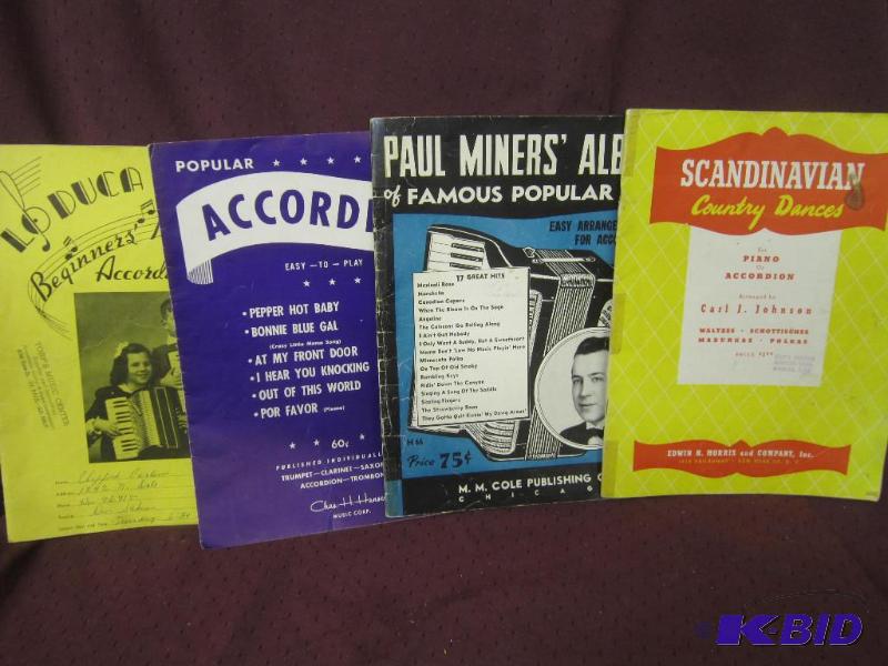 lot 610 image: Vintage Sheet Music - Scandinavian Country Dances, Paul Miners Album, Popular Accordian, LoDuca Bro