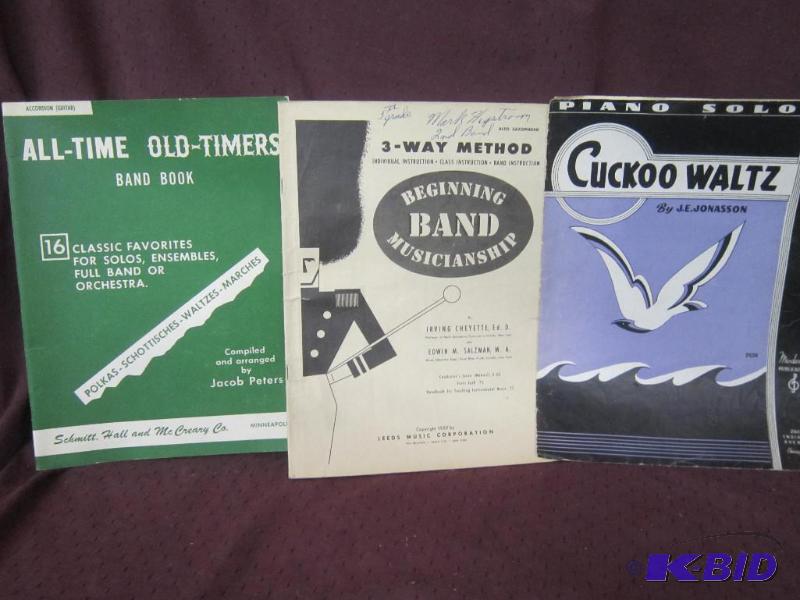 lot 611 image: Vintage Sheet Music - Cuckoo Waltz, 3 way method, All-Time Old-Time Band Book