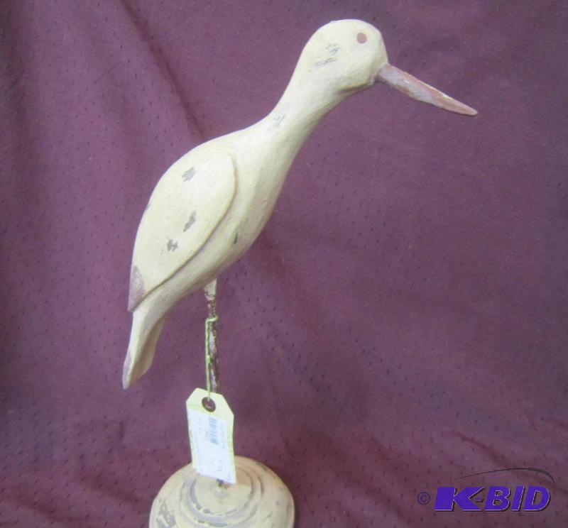 lot 639 image: NEW  Bird Statue Wood California Floral and Home