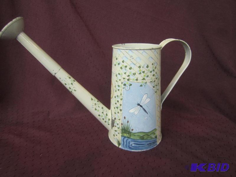 lot 640 image: Welcome Watering Can Vase with Dargonfly