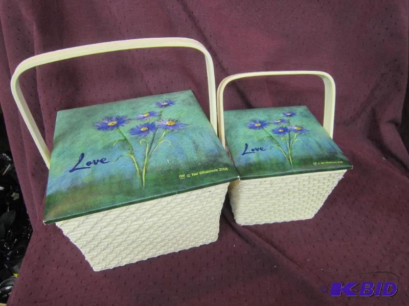 lot 683 image: NEW  Pair of nesting baskets (sm 6x9 and lg 8x10)