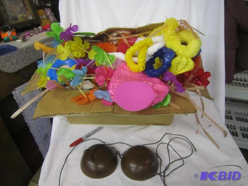 lot 716 image: Misc Party Lot - Hawiian Party Supplies, Coconut Bras