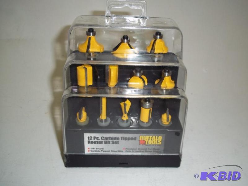 NEW 12 pc Carbide Tipped Router Bit set by Bu...