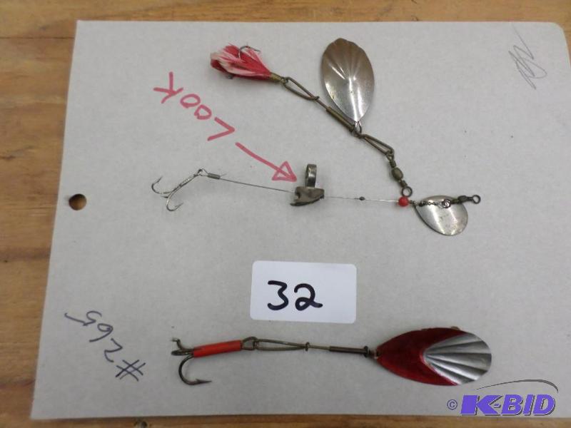 lot 32 image: (3) Vintage Spinner Lures...
