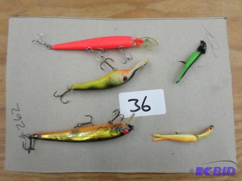 lot 36 image: (5) Various Fishing Lures...