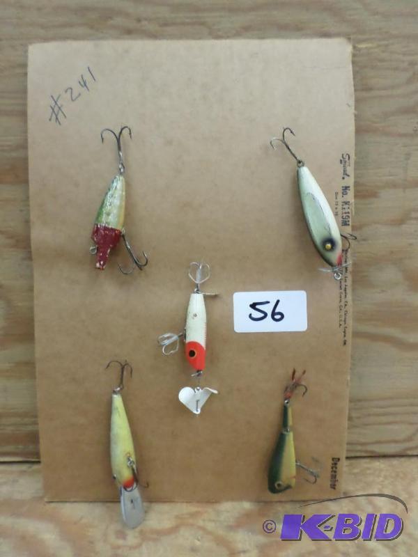 lot 56 image: (5) Vintage Fishing Lures...