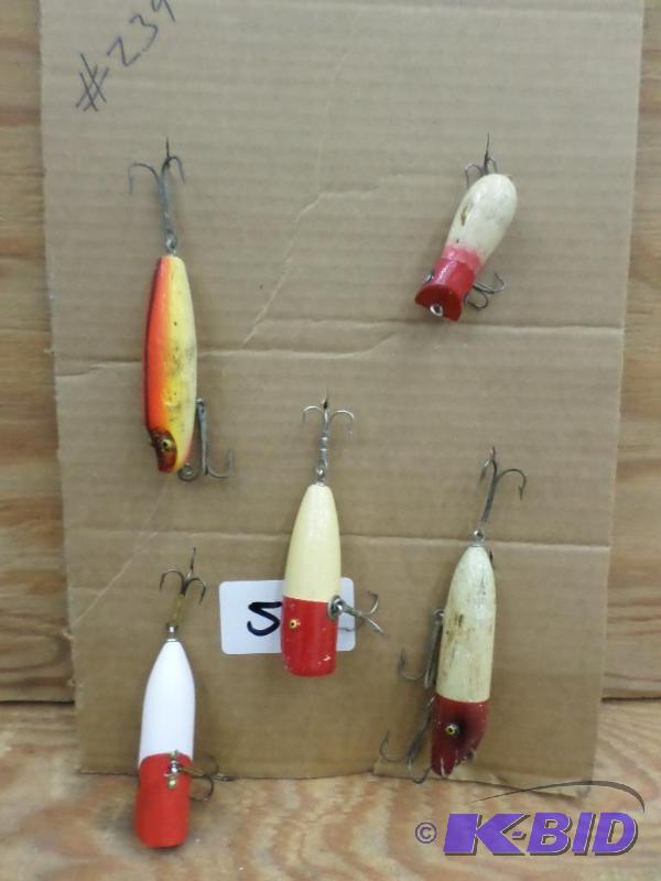 lot 58 image: (5) Vintage Fishing Lures...