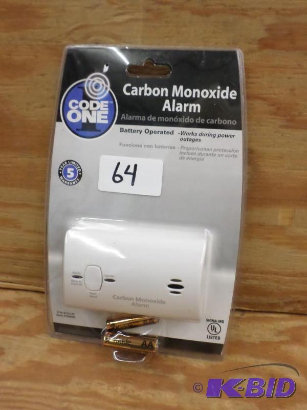 lot 64 image: New Code-On Carbon Monoxide Alarm...