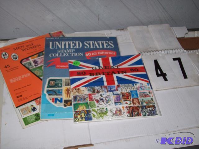 Lot of 3 sets of collectible postage stamps. ...