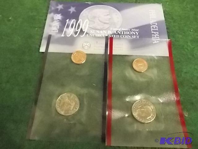1999 Susan B. Anthony Dollars Unc Coin Set P&...