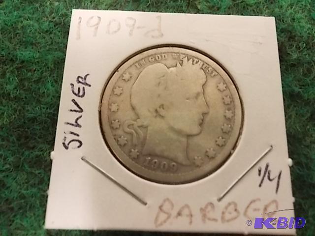 1909 D Barber Quarter...