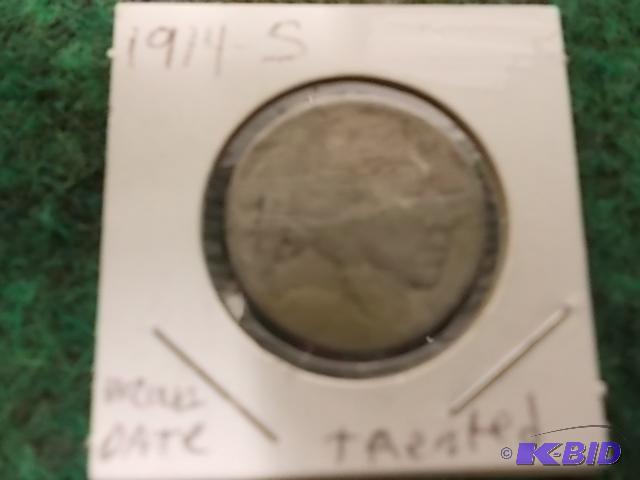 1914 S Buffalo Nickel Weak Date Treated...