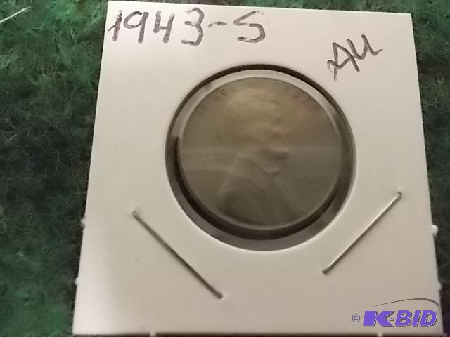 1943 S Steel Penny AU...