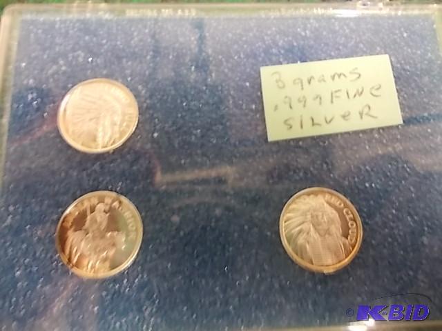 3-1 Gram Silver Rounds .999 Fine...