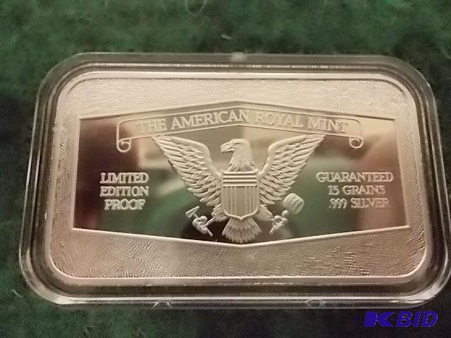 Silver Plated Bar .999 Fine&nbsp15 Grains...