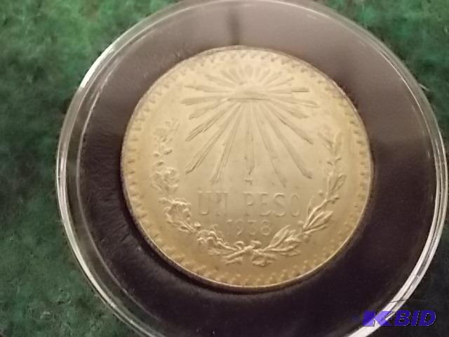 1938 Silver Mexican Peso...
