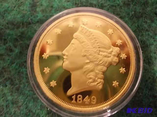 1849 $20 Gold Piece Layered Gold COPY...