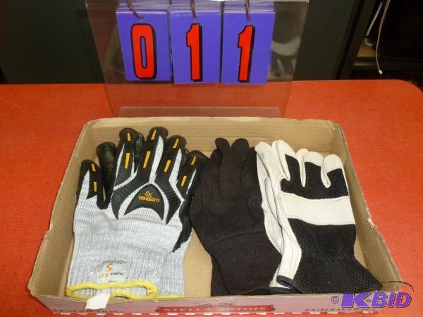 Flat of 3 pair of gloves size large. As shown...