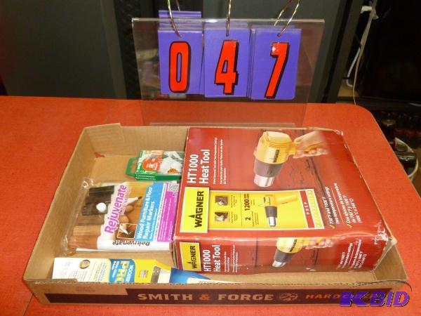 Flat of wagner heat gun, paint brush and misc...