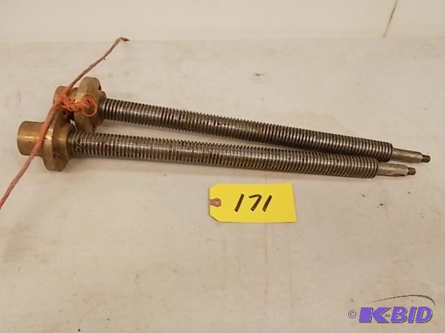 lot 171 image: (2) Acme Threads with Nuts, 1 14" x 18&...