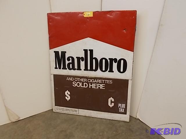 lot 18 image: Marlboro Sign, 2-Sided, 46 x 58...