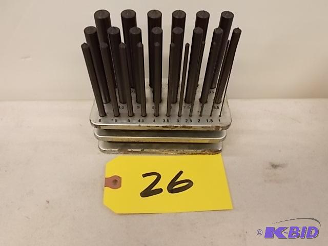 lot 26 image: Transfer Punch Set, 25 pcs. 1mm-3mm, New...