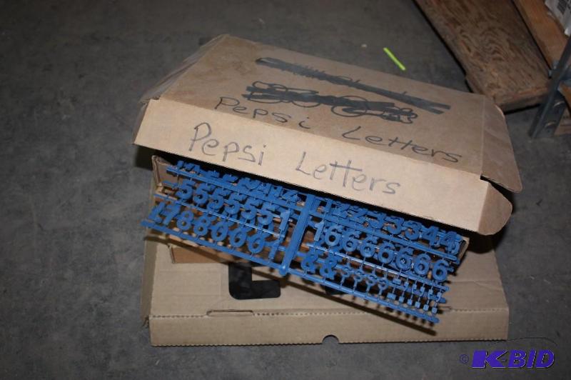 lot 101 image: (4) Including Boxes of Lettering Miscellaneous Shapes, Sizes & Colors BlackRedBlueWhite Pepsi