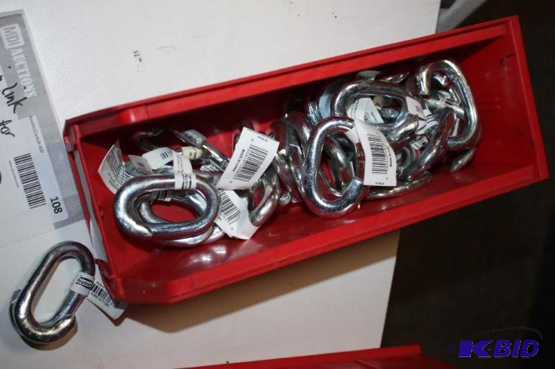 lot 108 image: Container Lot of 38 Chain Link Repair Connector Metal app. 10 ct.