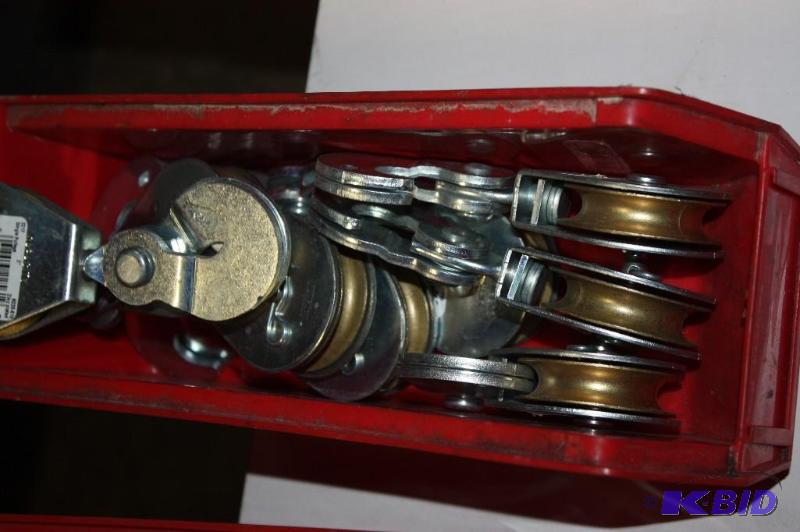 lot 126 image: (9) 2 Metal Pulleys wPulley Wheel & Hanger End.