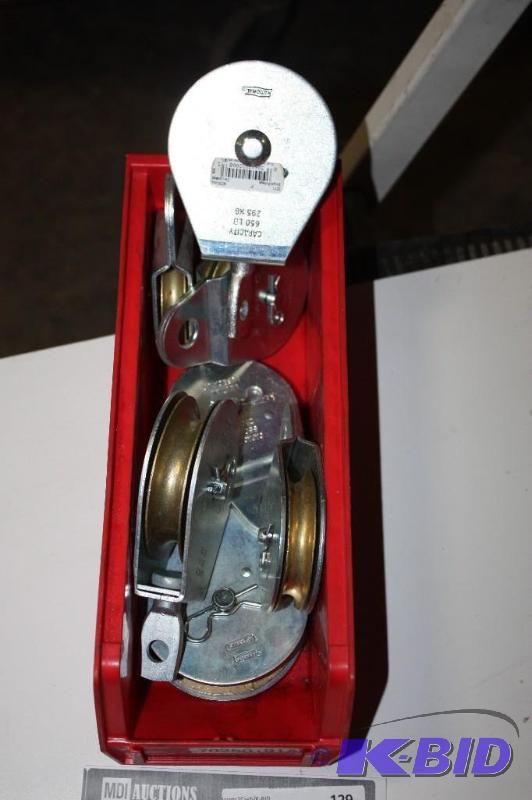 lot 129 image: Container Lot of Brass Pulleys Metal Construction.