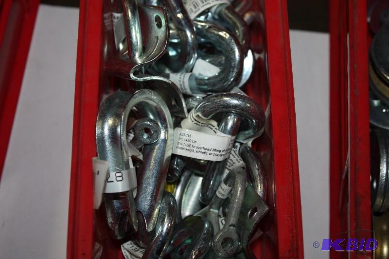 lot 138 image: Container Lot of Miscellaneous Metal Connectors Hooks Hangers And More.