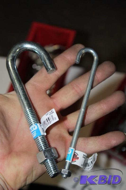 lot 16 image: Bin Lot Including 14 Metal J Bolts 12 Metal J Bolts.