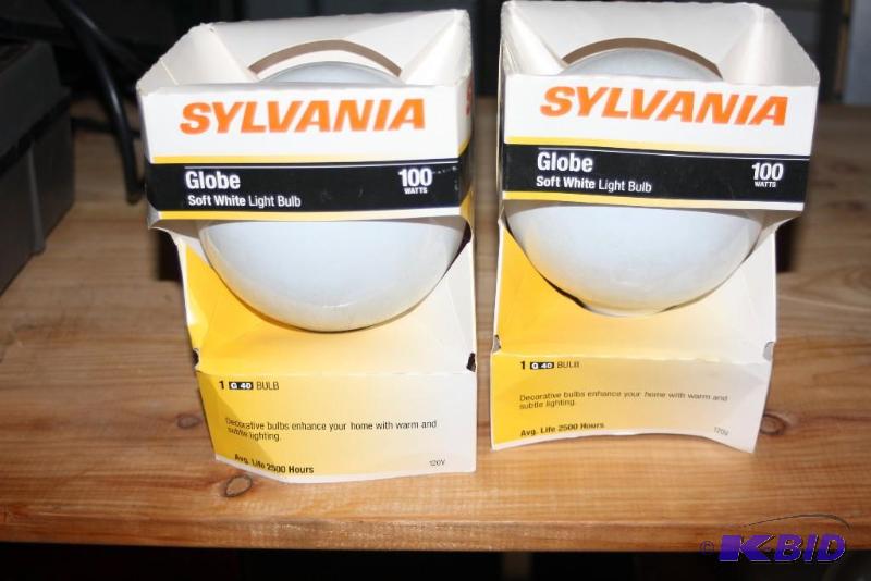 lot 160 image: (2) Sylvania Globe Soft White Light Bulb 100 Watts Bulb Shape Decorative Bulb Enhance Your Home.