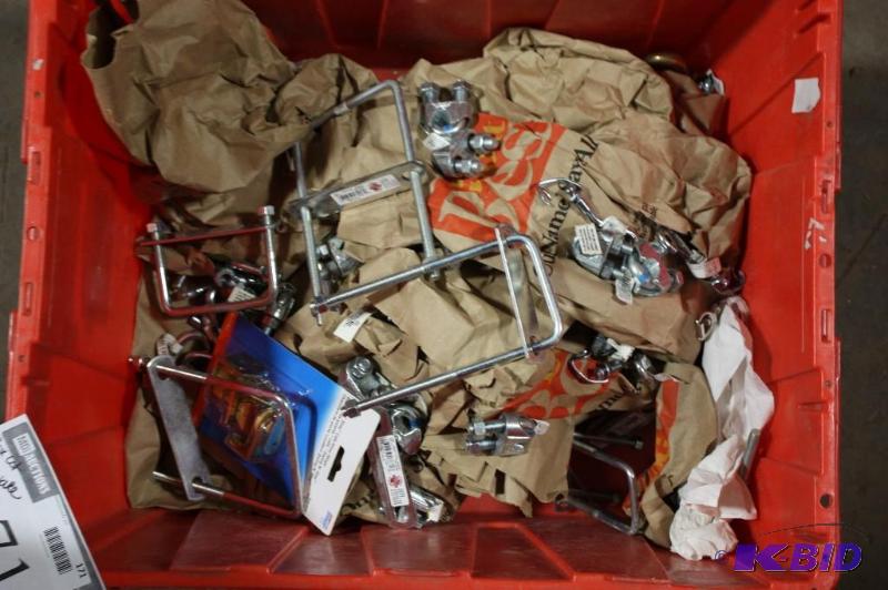 lot 171 image: Box Lot of Miscellaneous Door Hardware Including U-Bolts L-Bolts Miscellaneous Hardware And More