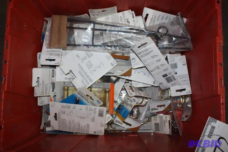 lot 172 image: Box Lot of Miscellaneous Door Hardware Including Door Handles, Metal Chest latches Chest Handles.