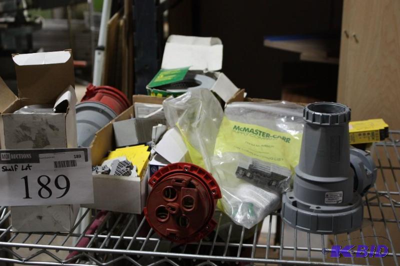 lot 189 image: Box Lot of Safety Relays, Sick Brand McMaster Carr Plastic Plates A-B Circuits And More.