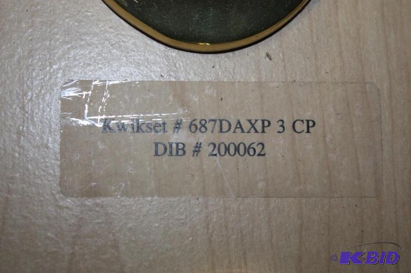 lot 22 image: Brass Colored Door Handle Set Kwikset #687DAXP 3 CP
