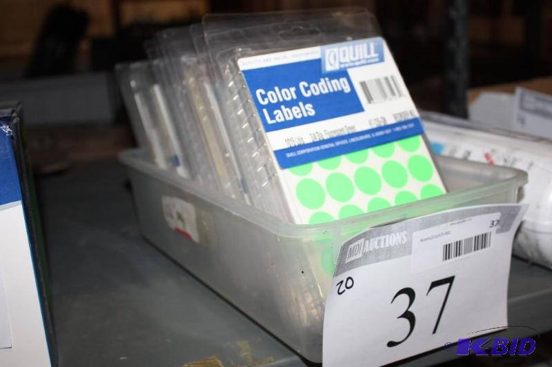 lot 37 image: (20) Color Coding Adhesive Labels, BlueGreen And More, Circular.