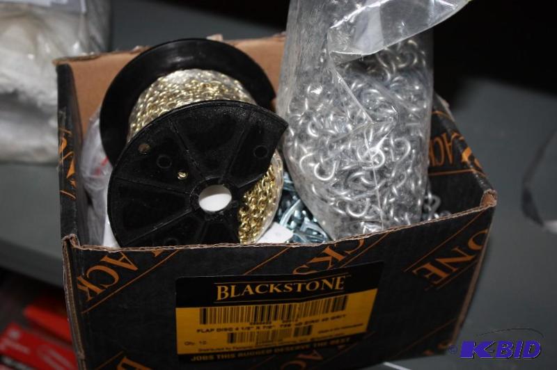 lot 45 image: Box Lot of Various Lengths & Types of SteelMetal Chain Miscellaneous Coatings.