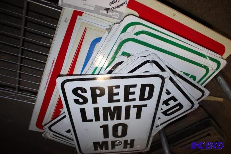 lot 62 image: Lot of Commercial Signs Including Sorry Were Closed Handicapped Parking For  Sale By Owner.