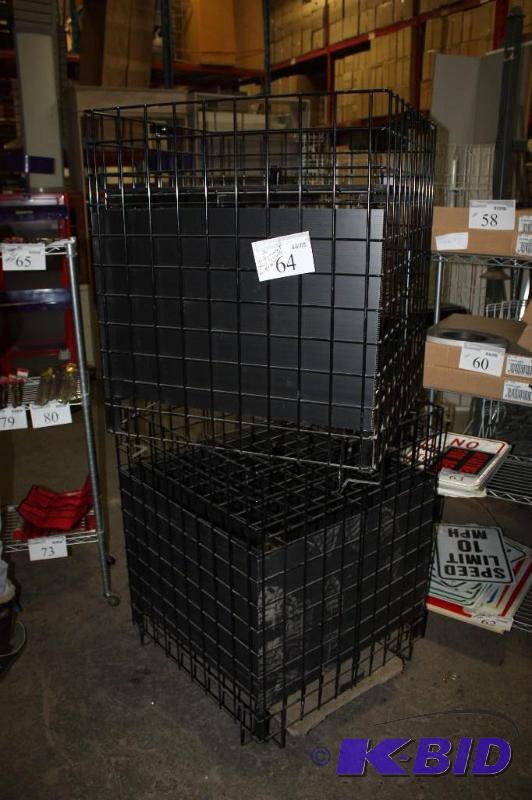 lot 64 image: (2) Powder Coated Steel Gaylord Containers 30 x 30 x 36.
