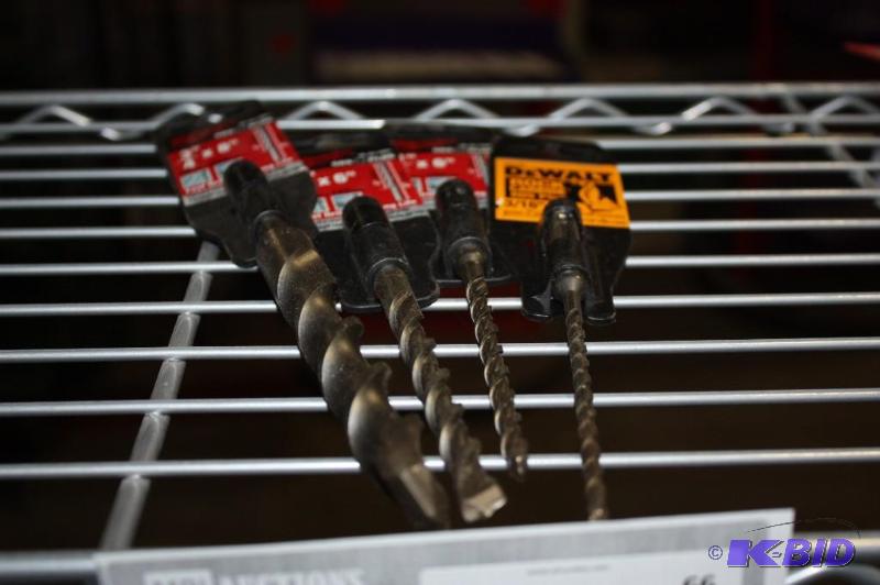lot 66 image: (4) Hammer Bit Set Including Milwaukee 34 x 8, 38 x 6 DeWalt Rock Carbide SDS And More.